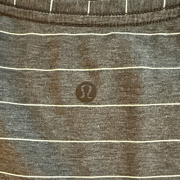 Lululemon Athletica Charcoal Striped V-Neck Tee - Picture 9 of 9